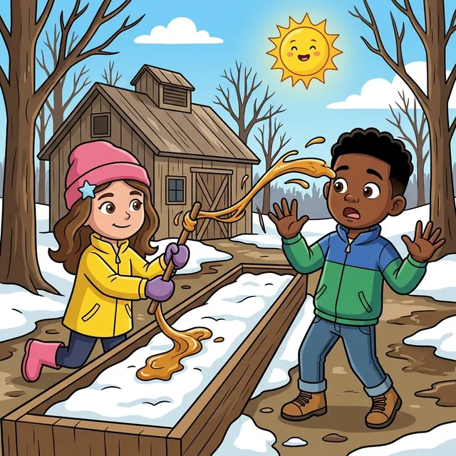 Illustration de la page 7 de « La tire sur la neige de Rosalie »